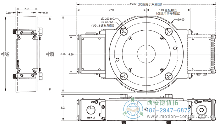 XPH8磁式增量防爆编码器外形及安装尺寸 - 西安德伍拓自动化传动系统有限公司