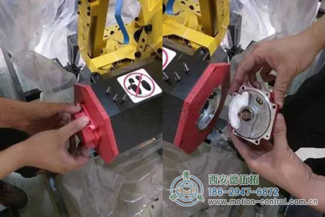 图为点检机器人上的编码器定期维护保养照片 图为点检机器人上的编码器定期维护保养照片